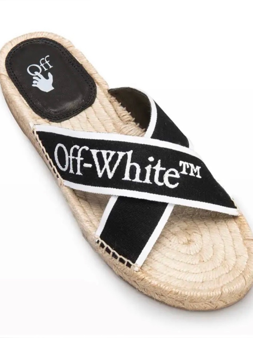 Off-White Black & White Criss Cross Espadrille Sandal